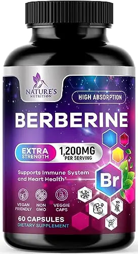 Berberine Supplement 1200mg per Serving - High Absorption Heart Health Support Nature's Nutrition Au supplements