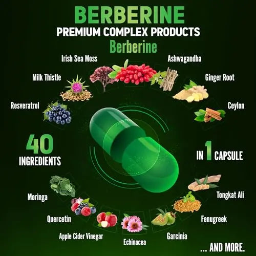 Zolotus 18800mg Berberine Supplement 40 in 1, with Sea Moss, Cinnamon, Milk Thistle Zolotus Au supplements