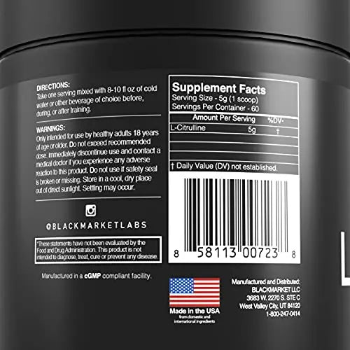 BlackMarket RAW L-Citrulline - Workout Powder Drink Mix for Men & Women, Improve Blood BlackMarket Au supplements