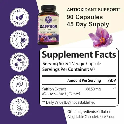 100% Pure Saffron Extract - Metabolism Booster & Natural Appetite Suppressant for Weight Loss WHOLE WORLD WELLNESS Au supplements