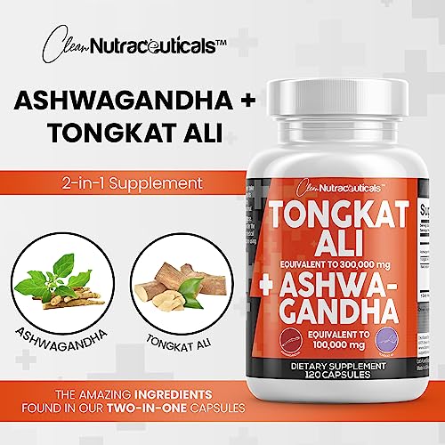 Clean Nutraceuticals Tongkat Ali 300,000mg and Ashwagandha 100,000mg Clean Nutraceuticals Au supplements