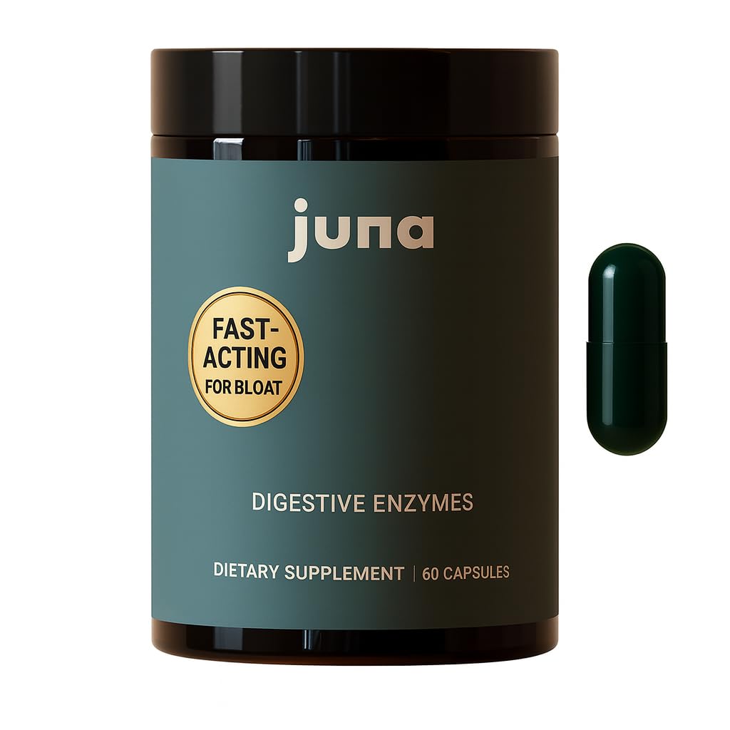 Juna Digestive Enzymes + Probiotic — 3-in-1 Daily Gut Support for Bloat Relief, Smooth Digestion & Microbiome Balance | 15 Enzymes, 5 Probiotics, 8 Botanicals | Vegan, 3rd-Party Tested | 60 Capsules Juna Au supplements