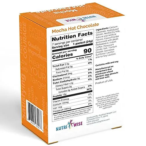 NutriWise – High Protein 15g | Instant Hot Drink | Mocha | 7/Box | Weight Loss, KETO Diet Friendly NutriWise Au supplements