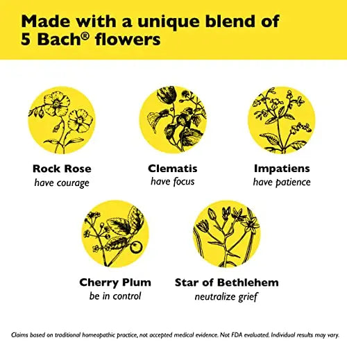 Bach RESCUE PEARLS, Natural Orange Vanilla Flavor, Natural Stress Relief, Homeopathic Flower Essence RESCUE Au supplements