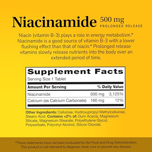 21st Century Niacinamide 500 mg Prolonged Release Tablets, 110 Count