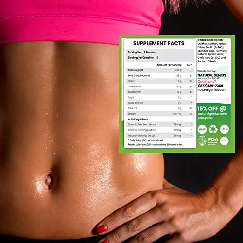Fat Burning Gummies Pure Extract Garcinia Cambogia, Green Coffee, Raspberry Ketones NATURALGENIUS Au supplements