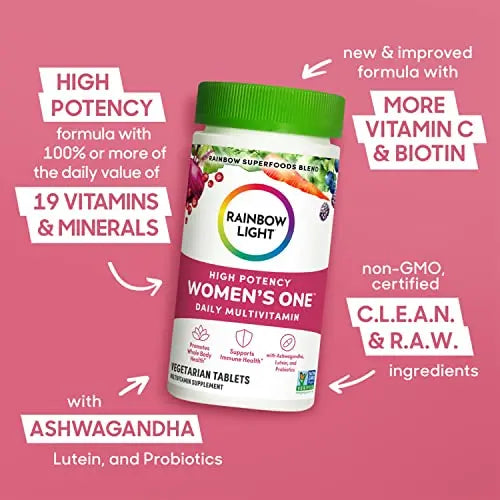 Rainbow Light Multivitamin for Women, Vitamin C, D & Zinc, Probiotics, Women’s One Rainbow Light Au supplements