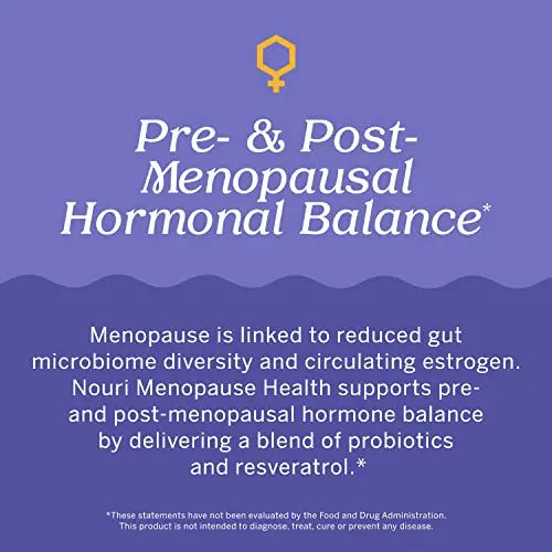 Nouri Menopause Health Probiotic, Menopause Relief for Women - Resveratrol Capsules Nouri Au supplements