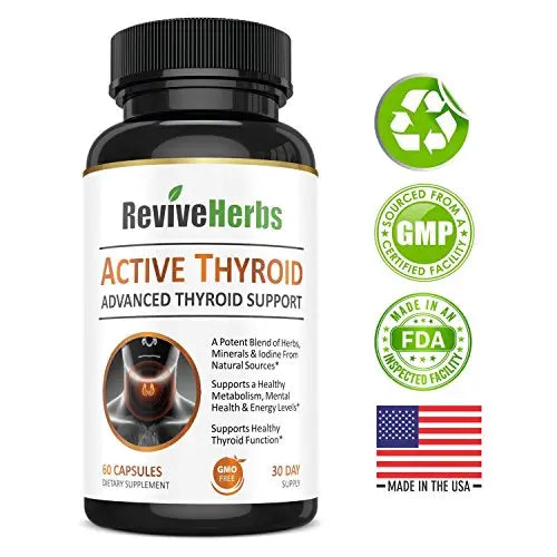 Revive Herbs Premium Thyroid Support with Ashwagandha, Iodine, Selenium, Magnesium Revive Herbs Au supplements