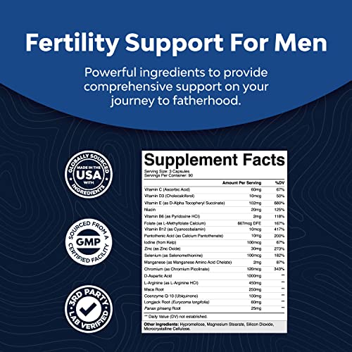 Prenatal Multivitamin Male Fertility Supplement - Mens Fertility Supplement with L-Arginine D-Aspartic Acid and Maca Root Prenatal Vitamins for Enhanced Motility Volume Potency and Fertility Support Natures Craft Au supplements