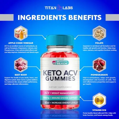 (5 Pack) Beauty Beach Keto ACV Gummies, Beauty Beach Keto ACV Gummies Advanced Titan Labs Au supplements