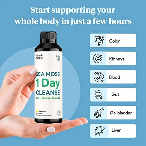 Sea Moss 1 Day Cleanse - Full Body Detox to support bowel movements, Kidney Health Atlantic Naturals Au supplements