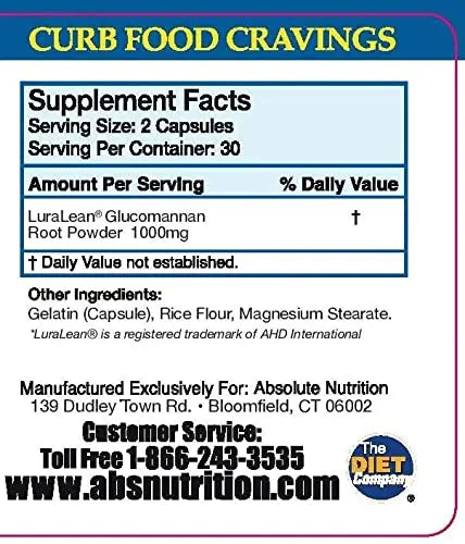 Absolute Nutrition, Curb Food Cravings, Absolutely Full, 60 Caps Absolute Nutrition Au supplements