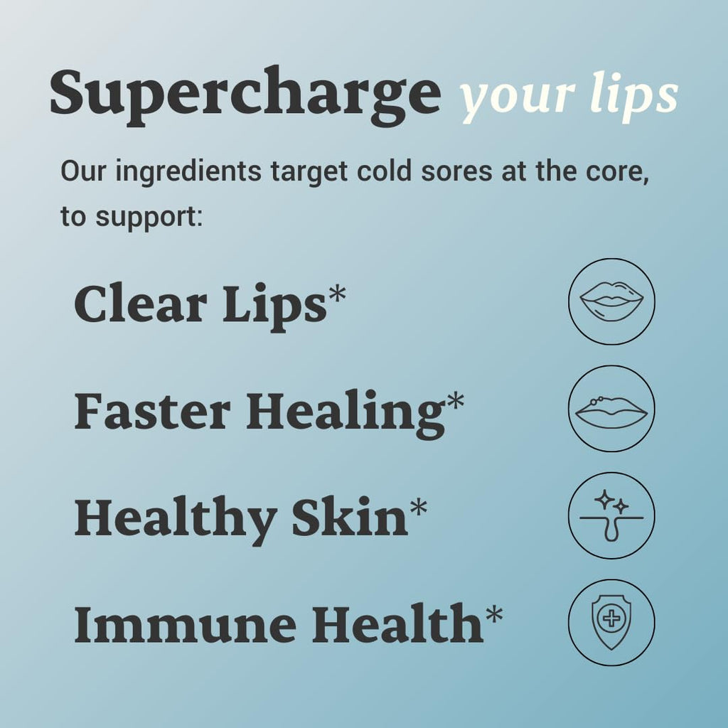 L-Lysine Cold Sore Treatment For Lips With Immune Support - L Lysine 1000mg Capsules, Chaga, Bee Propolis, Vitamin C, Zinc & Licorice Root Extract - Non-GMO, Vegetarian,