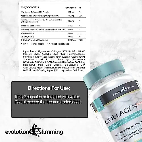 Collagen Bio-10 with Marine Collagen, Biotin & Co-Enzyme Q10 (60 Capsules) Evolution Slimming Au supplements