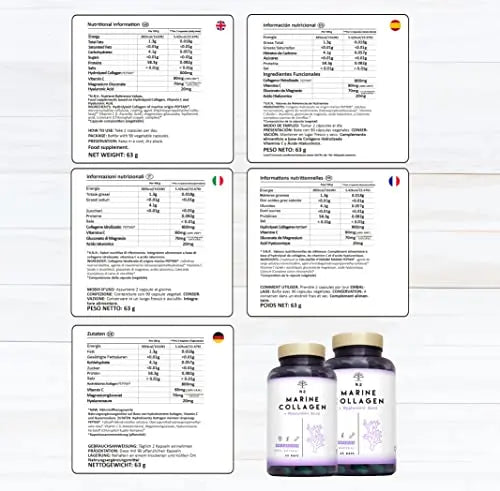 Marine Collagen with Hyaluronic Acid for Skin Care, Hair Care, Joints. Magnesium, Vitamin C. Hydrolysed Collagen Supplements N2 Natural Nutrition Au supplements