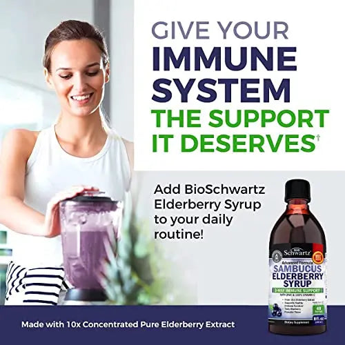 Elderberry Syrup for Kids and Adults - Natural Immune Support with Zinc and Vitamin C BioSchwartz Au supplements