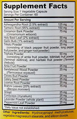 BeShiny Ashwagandha Complex with termeric Cinnamon Basil Leaf Supports a Healthy BeShiny Au supplements