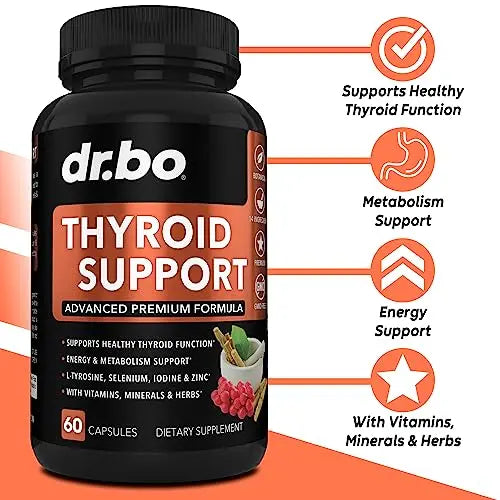 Thyroid Support for Women & Men Supplement - Natural Metabolism, Mood & Energy Enhancer DR. BO Au supplements