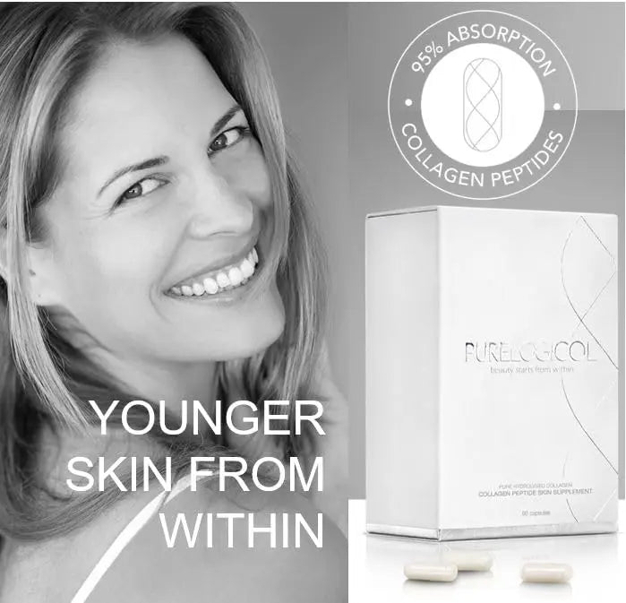 Collagen Tablets, Best Hydrolysed Protein Peptide Skin Supplement - 90 x Collagen Capsules x 800mg Purelogicol Au supplements