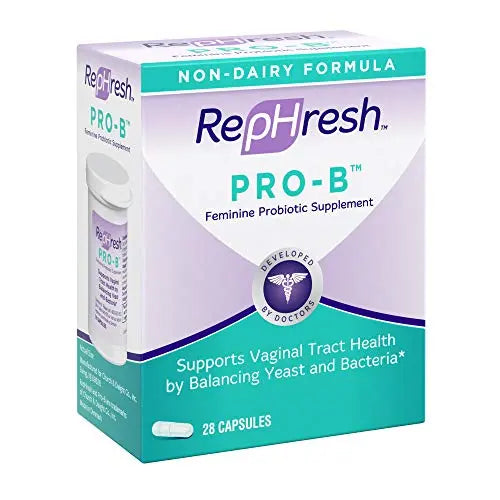 NEW RepHresh Pro-B Feminine Probiotic Supplement Non- Dairy Formula/Vegetarian Capsule, 28ct Rephresh Au supplements