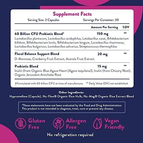 Probiotics for Women | Easy to Swallow Tiny Capsule | with Prebiotics, 60 Billion CFUs Waylo Au supplements