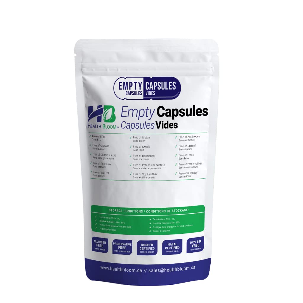 Health Bloom Inc. Empty Vegetable Capsules Size 0 Natural, 1000 Count Health Bloom Inc. Au supplements