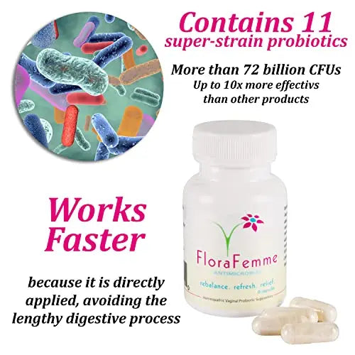 FLORAFEMME - pH Vaginal Probiotics Suppository - Supports pH Balance of Yeast & Bacteria FLORAFEMME Au supplements