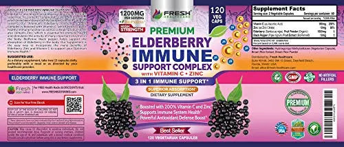 FRESH HEALTHCARE Elderberry Capsules - High Potency Black Elderberry with Zinc FRESH HEALTHCARE Au supplements