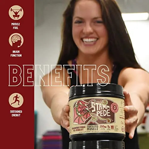 Earth Fed Muscle Stammpede DragoFruit Punch Pre Workout, 30 Servings, Boost Energy Earth Fed Muscle Au supplements