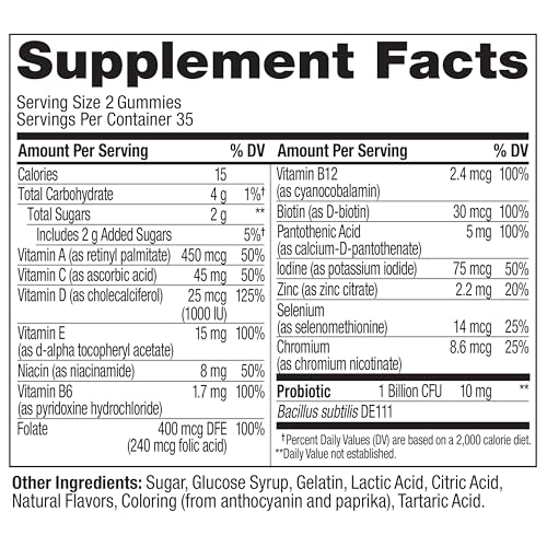 OLLY Multi + Probiotic Adult Multivitamin Gummy, 1 Billion CFUs, Digestive and Immune Support Chewable Supplement, Tropical Twist, 35 Day Supply - 70 Count OLLY Au supplements