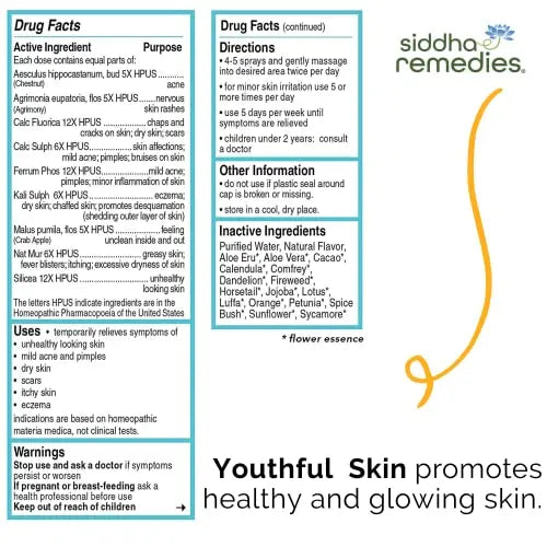 Siddha Remedies Youthful Skin Cell Salts Flower Essences for Dry Itchy Skin, Acne Pimples, Scar Removal Siddha Au supplements