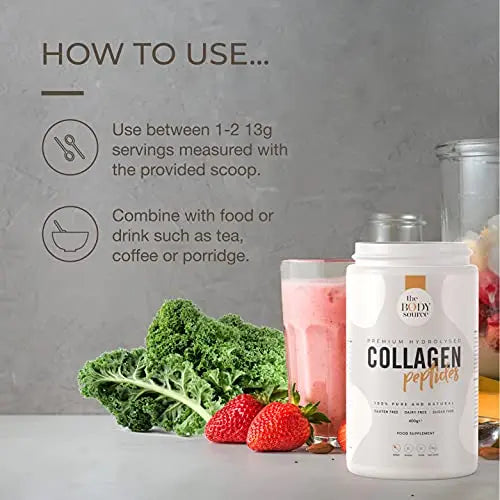 The Body Source Premium Hydrolysed Collagen Powder – 400g Unflavoured Bovine Collagen The Body Source Au supplements