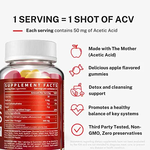 Apple Cider Vinegar Gummies with The Mother - ACV Gummies for Detox, Cleansing & Immune Support SIMPLE WONDERS Au supplements