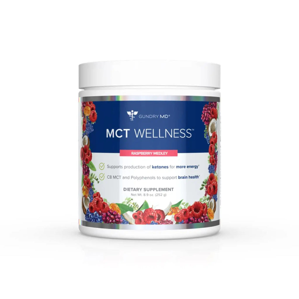 Gundry MD MCT Wellness Powder to Support Energy, Ketone Production and Brain Health, Keto Friendly, Sugar Free (30 Servings) (Raspberry Medley) Gundry MD Au supplements