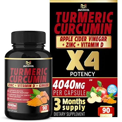 BMVINVOL Turmeric Curcumin Supplement 4040 mg - 95% Curcuminoids with Ginger BMVINVOL Au supplements