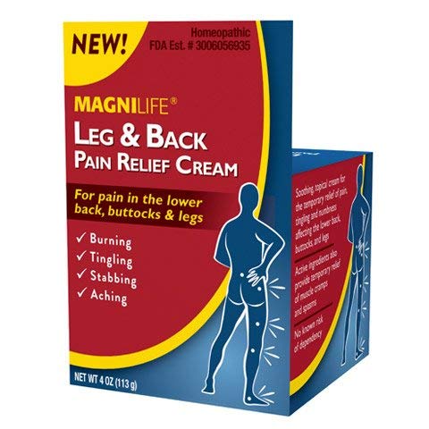 MagniLife Leg & Back Pain Relief Cream (4 oz), Topical Support for Leg Pain & Lower Back Discomfort, Fast Absorbing, No Residue, Mild Scent, Massage-in Formula MagniLife Au supplements