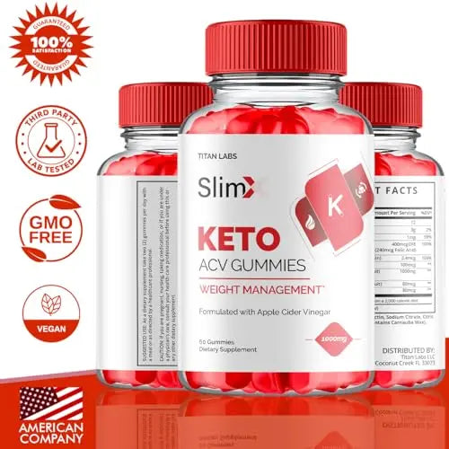 (3 Pack) SlimX Keto ACV Gummies, SlimX Keto ACV Advanced Weight Loss 1000MG Apple Titan Labs Au supplements