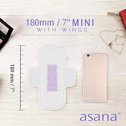 Asana Natural Teen Period Pads Combo Pack (Mini, Mini Long, Liner, and Women Reg - Chlorine Free Asana Au supplements