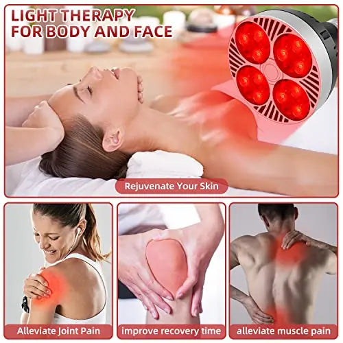 Red Light Therapy Lamp 24 LED Used for Red Light for Body and Face 660nm Red and 850nm Msupps.com Au supplements