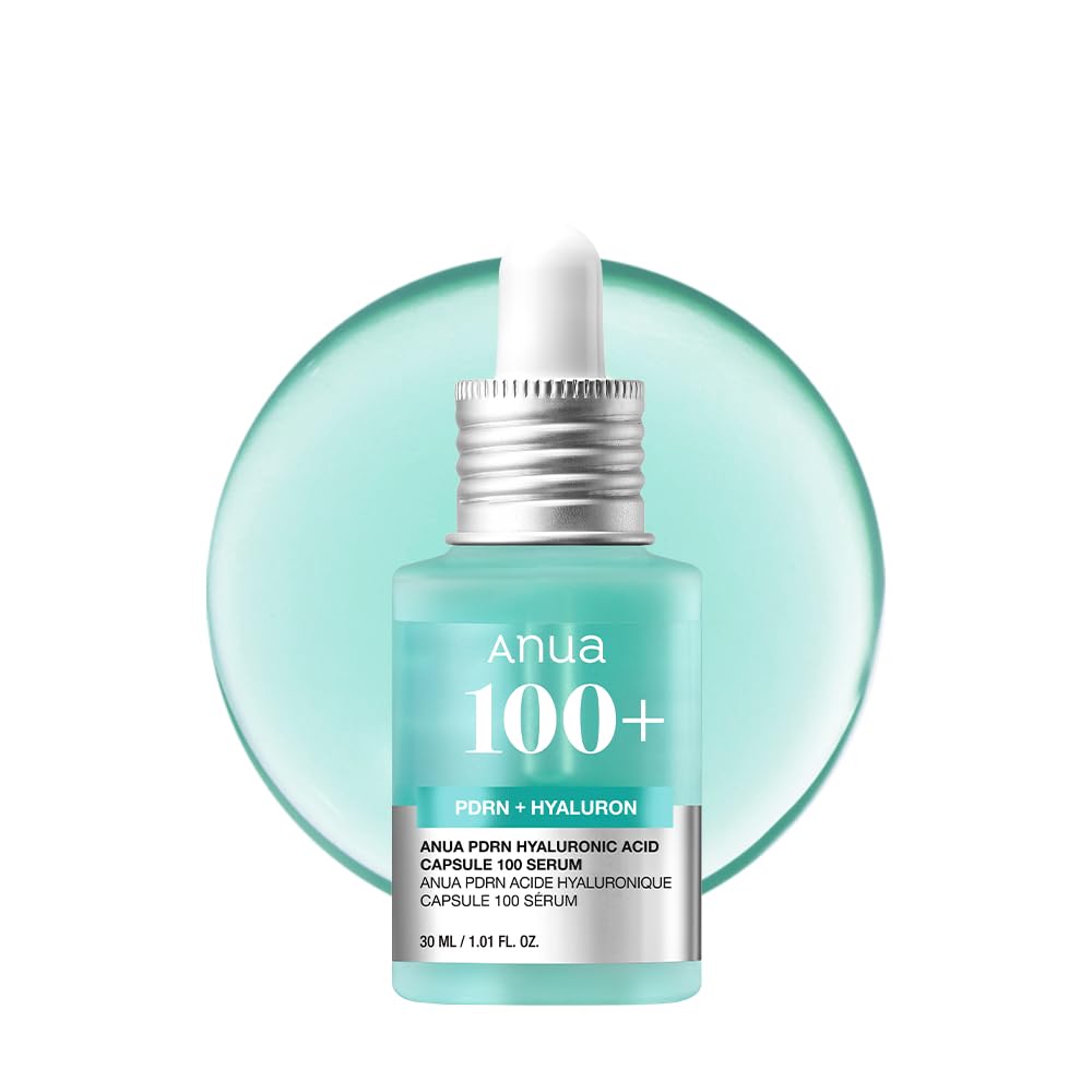 Anua PDRN Hyaluronic Acid Capsule 100 Serum, Radiant Face Serum, Salmon DNA, Hyaluronic Acid, Hydration, Moisture Plumping Effect
