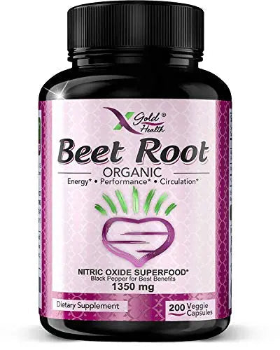 Organic Beet Root Powder 1350mg 200 Veggie caps Superfood Nitric Oxide Strongest X Gold Health Au supplements