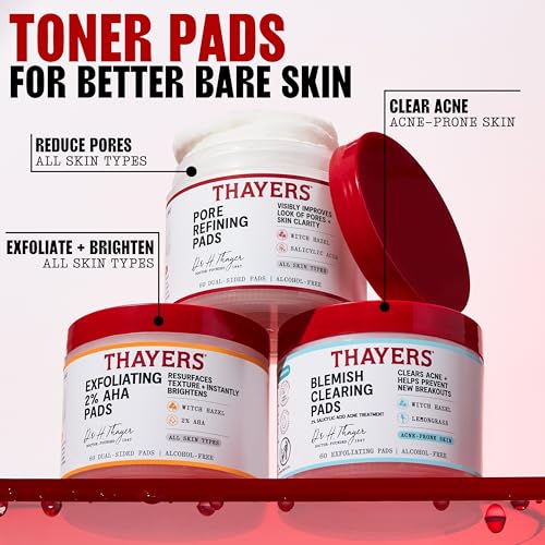 Thayers Blemish Clearing Acne Pads, Salicylic Acid Acne Treatment for Face, Pore Reducing, Exfoliating
