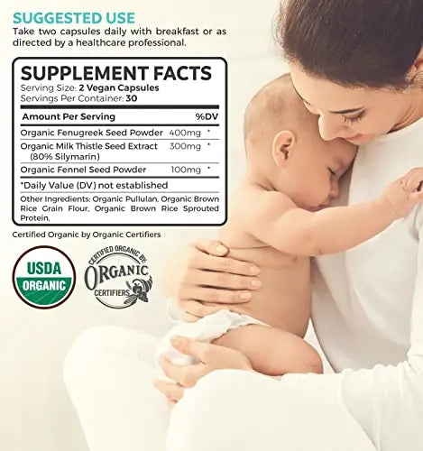 USDA Organic Lactation Supplement - Increase Milk Supply with Herbal Breastfeeding PURE CO Au supplements