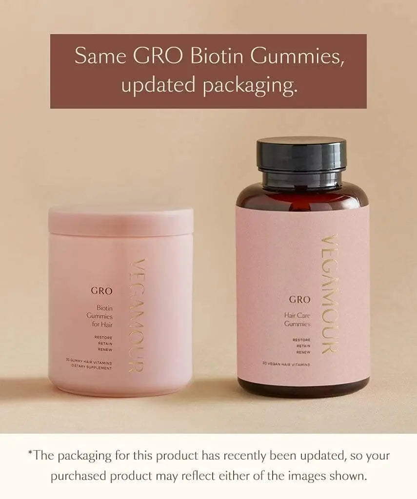 VEGAMOUR GRO Biotin Gummies, Strawberry Flavor with 5000 mcg Biotin, Supports VEGAMOUR Au supplements