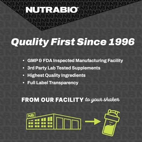 NutraBio Whey Protein Isolate Supplement – 25g of Protein Per Scoop with Complete NutraBio Au supplements