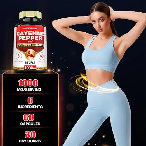 Mecisco 6in1 Cayenne Pepper Capsules Organic with Ginger Root, Beet Root, and Black Pepper Mecisco Au supplements