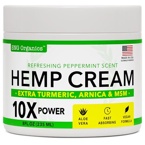 Super Natural Goods Hemp Cream with Hemp Oil, Turmeric, Arnica & Menthol – Botanical Cream with a Cooling Sensation for Localized Application (8oz) Super Natural Goods Au supplements