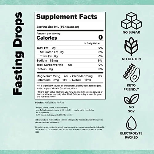 Keto Chow Fasting Drops | Sodium and Ionic Magnesium Fasting Supplement | Intermittent Keto Chow Au supplements